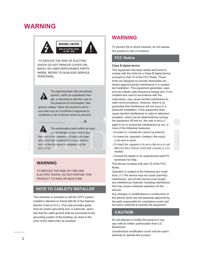 LG 26LD320H 32LD325H 32LD320H 37LD325H 37LD320H 42LD320H (129 pages) TV Operating Manual