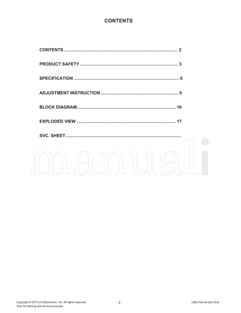 LG LB01A 26LE5300 MFL62865313 26LE5310 26LE5300-TA 26LE5310-TC (42 pages) TV Service Manual