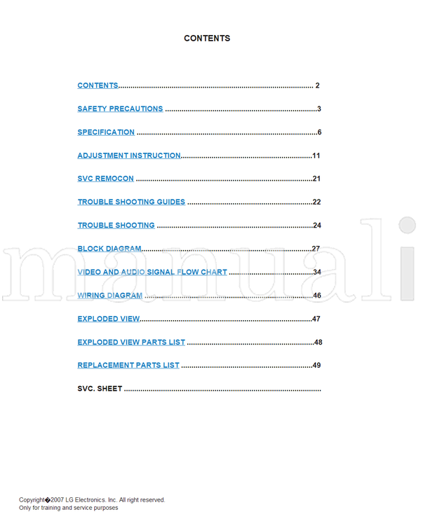LG 26LH1DC1-UB (72 pages) TV Service Manual