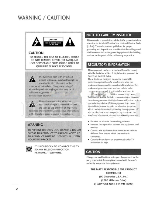 LG 820-40 I-847-941 (80 pages) TV Operating Manual