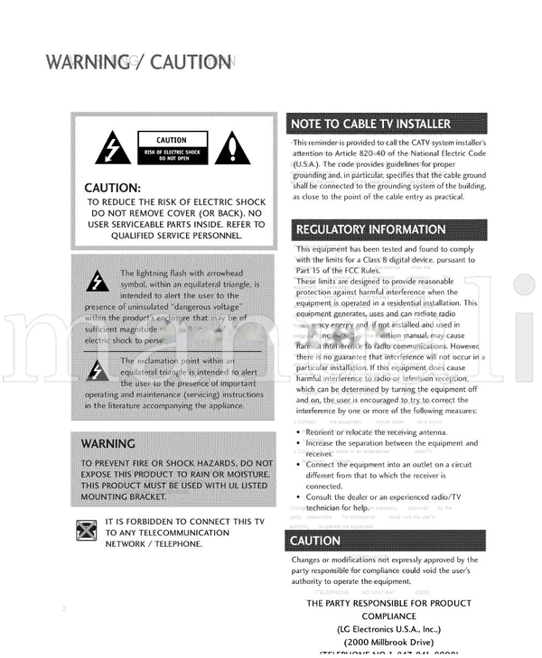 LG 26LH1 (80 pages) TV Operating Manual