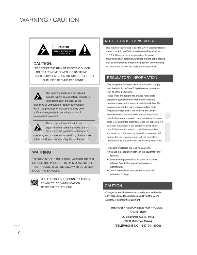 LG 820-40 (80 pages) TV Operating Manual