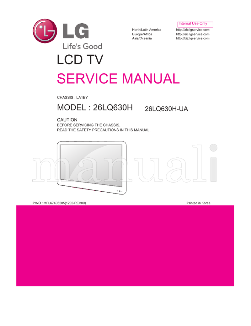 LG LA1EY 26LQ630H 26LQ630H-UA (41 pages) TV Service Manual