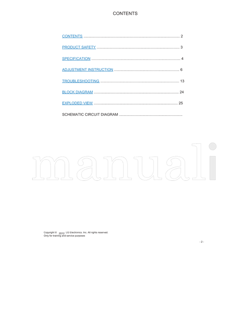 LG LA25A 26LS3500 26LS3510 26LS3500-UD 26LS3510-UA (42 pages) TV Service Manual