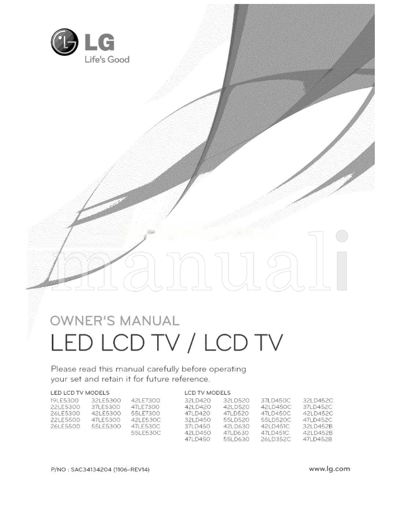 LG 19LE5300 32LE5300 42LE7300 32LD420 32LD520 22LE5300 37LE5300 (100 pages) TV Operating Manual