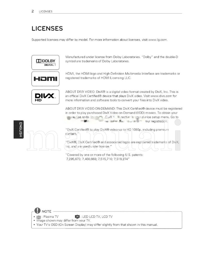 LG 19LV2500 32LV3400 22LV2500 26LV2500 32LV2500 26LV2520 (130 pages) TV Operating Manual
