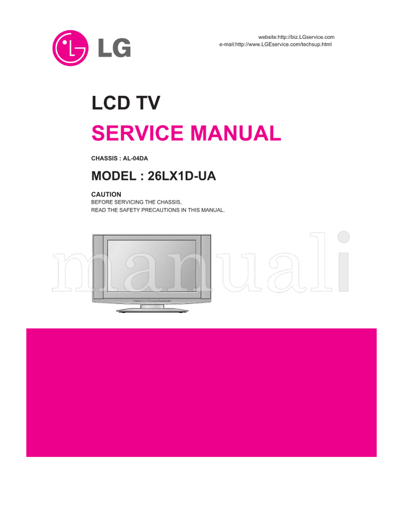 LG AL-04DA 26LX1D-UA (48 pages) TV Service Manual
