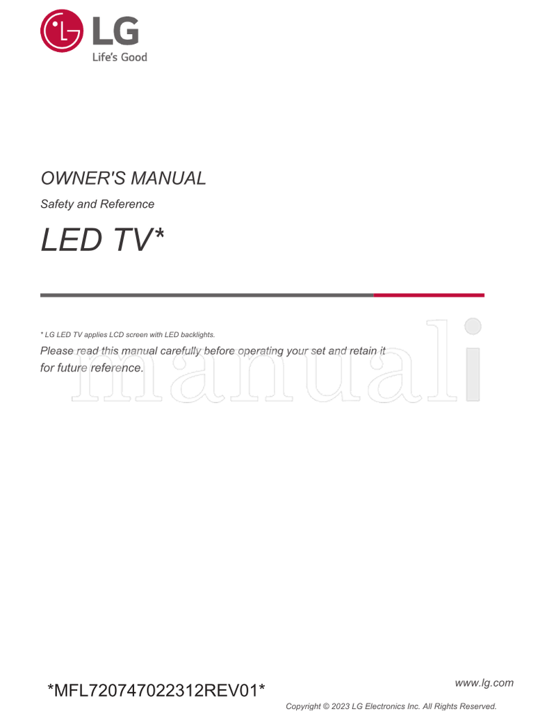 LG *MFL720747022312REV01* (36 pages) TV Operating Manual