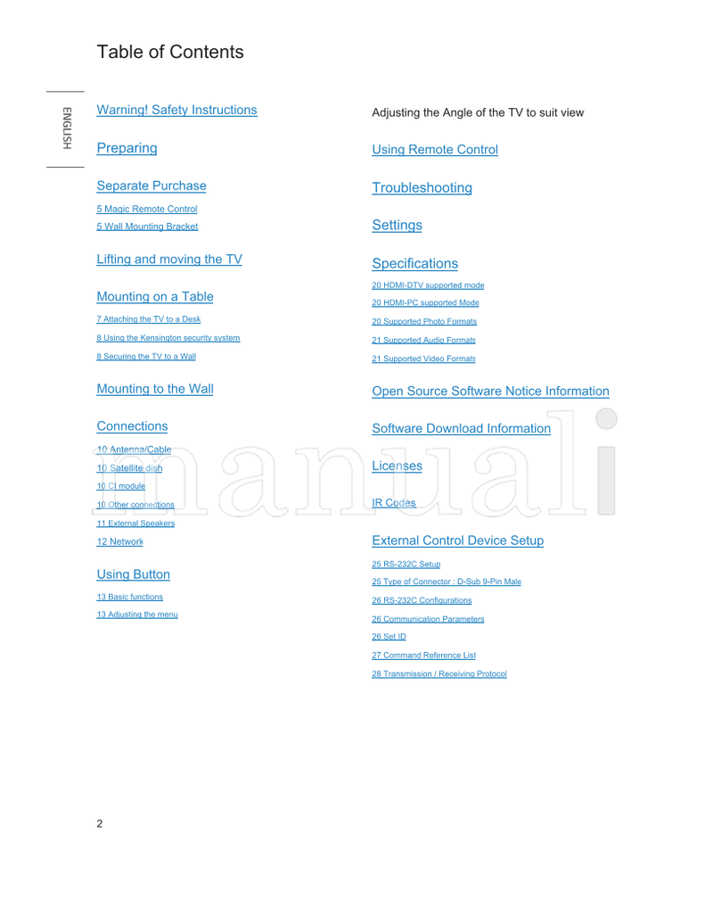 LG *MFL720747022312REV01* (36 pages) TV Operating Manual