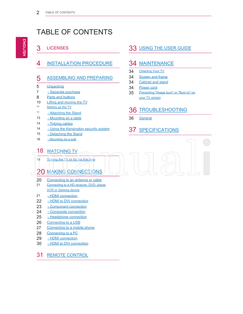 LG 27MS73D (40 pages) TV Operating Manual