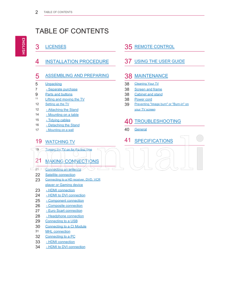 LG 27MS73V 27MS73S (44 pages) TV Operating Manual