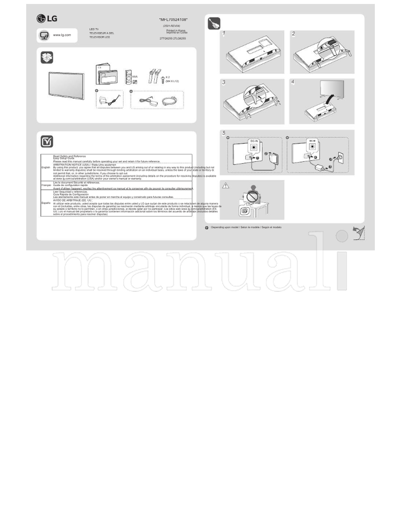 LG *MFL70524108* 27TQ625S 27LQ625S (54 pages) TV Operating Manual