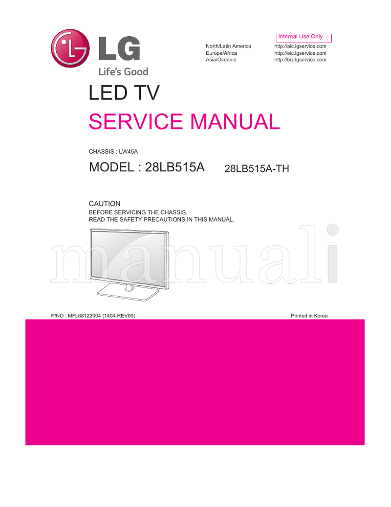 LG LW45A 28LB515A MFL68122004 28LB515A-TH (34 pages) TV Service Manual