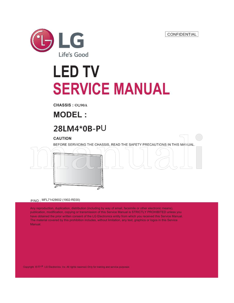 LG MFL71428602 (69 pages) TV Service Manual