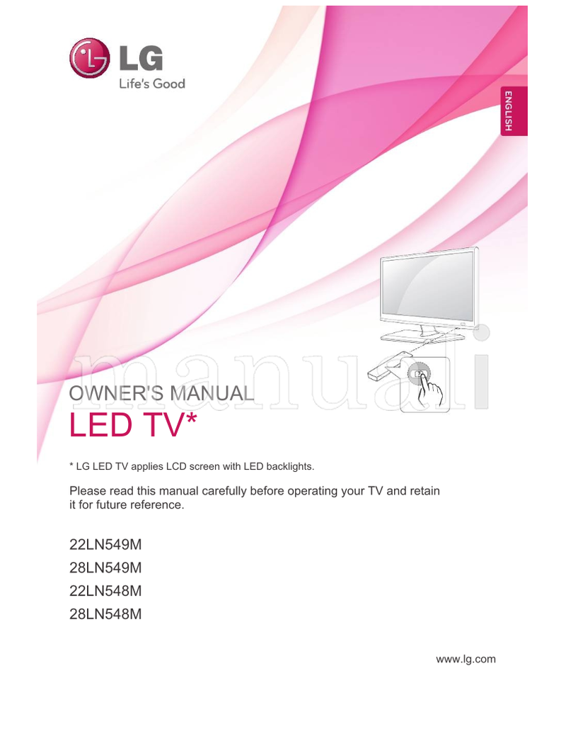 LG 22LN549M 28LN549M 22LN548M 28LN548M (60 pages) TV Operating Manual