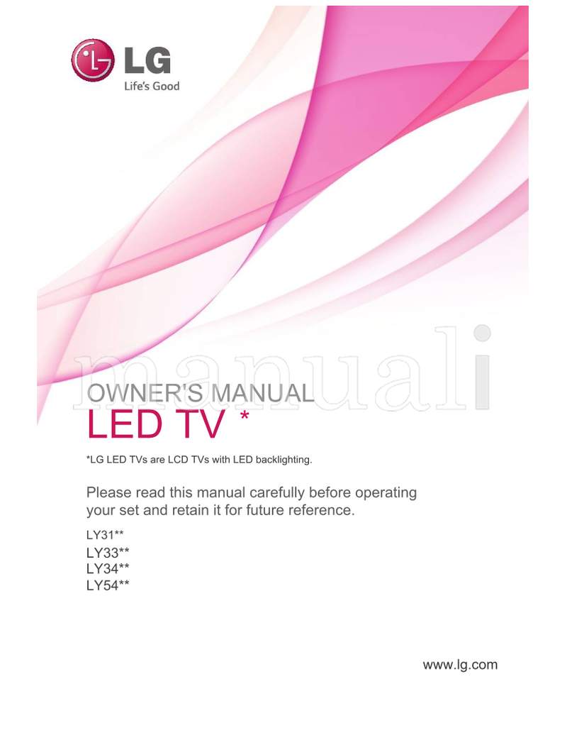 LG LY31** LY33** LY34** LY54** (65 pages) TV Operating Manual