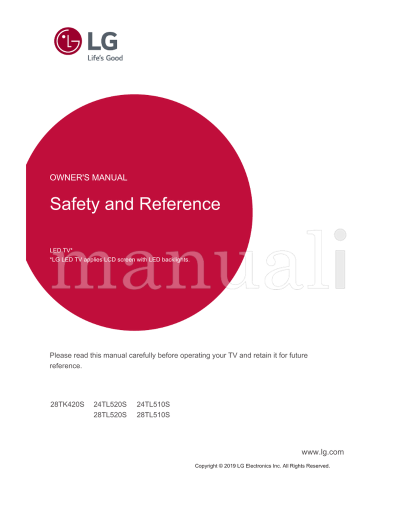 LG 28TK420S 24TL520S 28TL520S 24TL510S 28TL510S (39 pages) TV Operating Manual