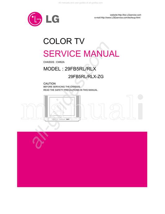 LG CW62A 29FB5RL (32 pages) TV Service Manual