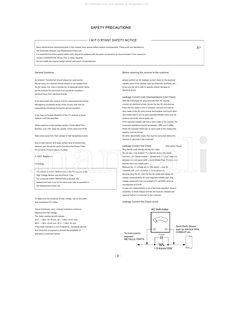 LG CW62A 29FB5RL (32 pages) TV Service Manual