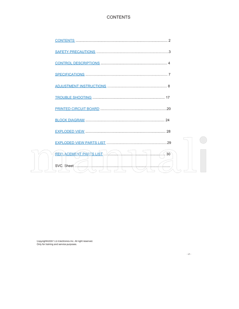 LG 38289S0060P MC-05HB 29FC2RNX (41 pages) TV Service Manual