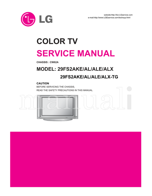 LG CW62A 29FS2AKE (33 pages) TV Service Manual