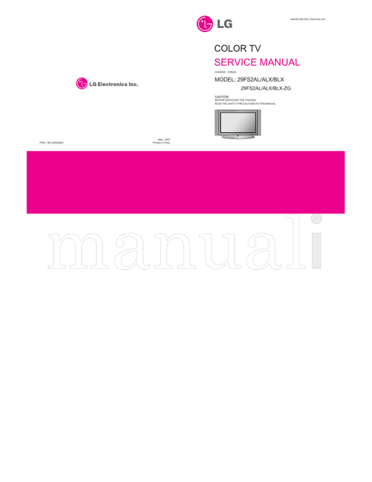 LG MFL30504604 CW62A 29FS2AL (31 pages) TV Service Manual