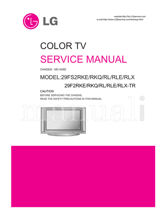 LG MC-049D 29FS2RKE 29F2RKE (37 pages) TV Service Manual