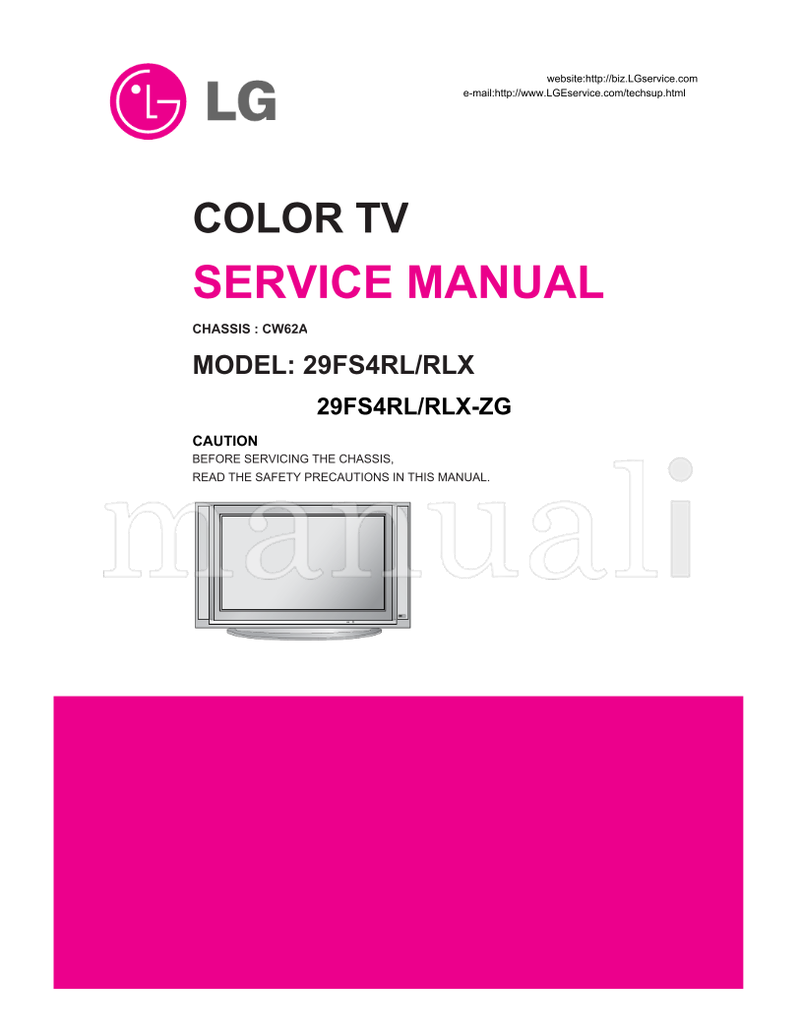 LG CW62A 29FS4RL (32 pages) TV Service Manual