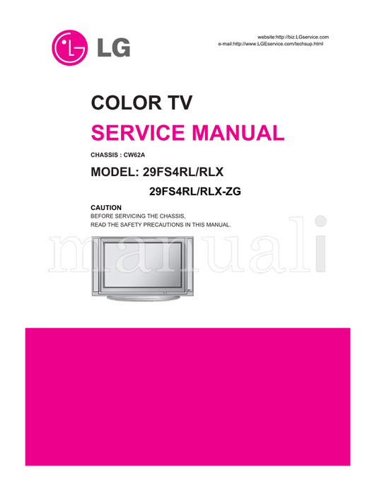 LG CW62A 29FS4RL (32 pages) TV Service Manual