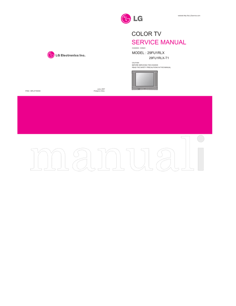 LG MFL37794405 CW62C 29FU1RLX 29FU1RLX-T1 (26 pages) TV Service Manual