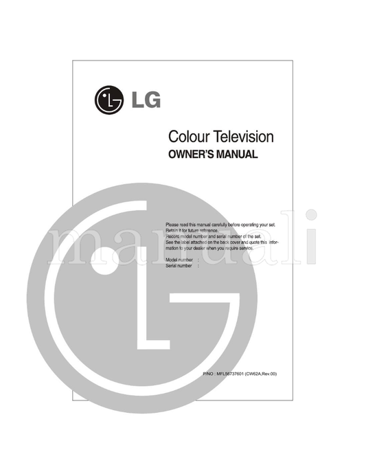 LG MFL56737601 (28 pages) TV Operating Manual