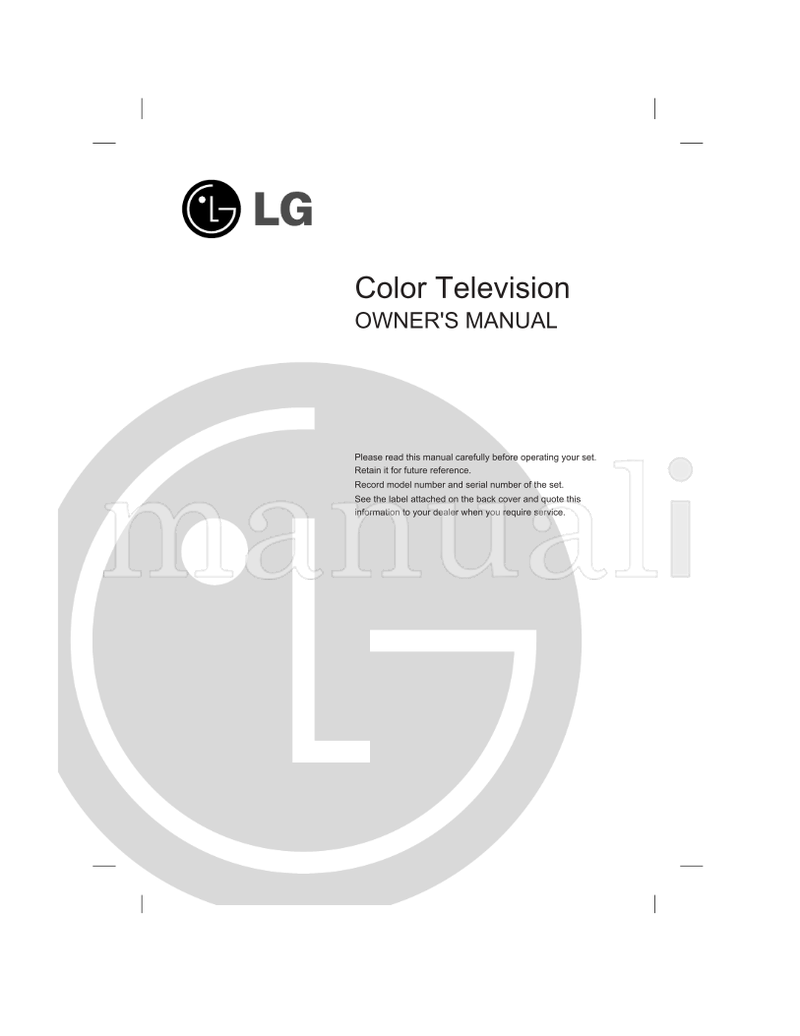 LG 29FU9RL (20 pages) TV Operating Manual