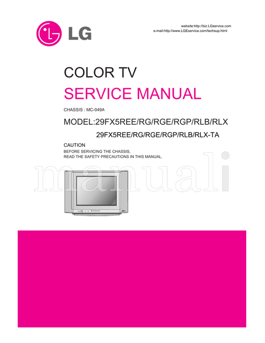 LG MC-049A 29FX5REE (33 pages) TV Service Manual