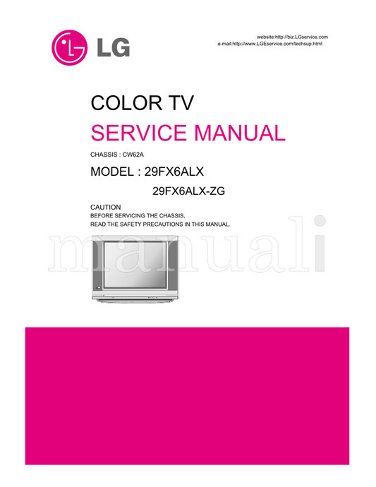 LG CW62A 29FX6ALX 29FX6ALX-ZG (29 pages) TV Service Manual