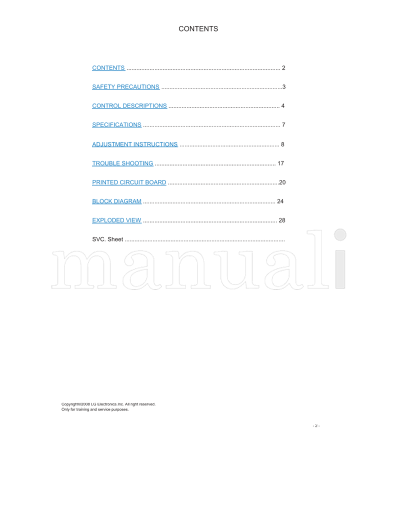 LG 29FX6AM (30 pages) TV Service Manual