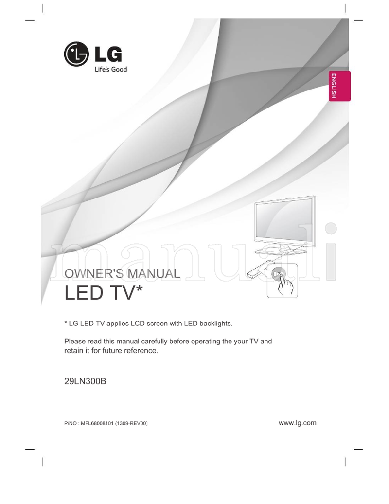 LG 29LN300B MFL68008101 (80 pages) TV Operating Manual