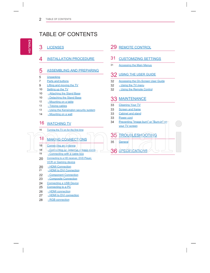 LG 29LN300B MFL68008101 (80 pages) TV Operating Manual