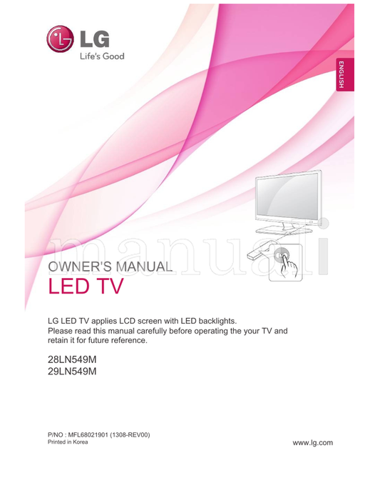 LG 28LN549M 29LN549M MFL68021901 (60 pages) TV Operating Manual