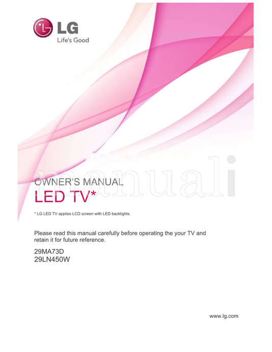 LG 29MA73D 29LN450W (58 pages) TV Operating Manual