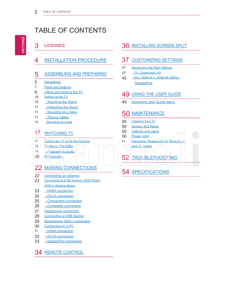LG 29MA73D (56 pages) TV Operating Manual
