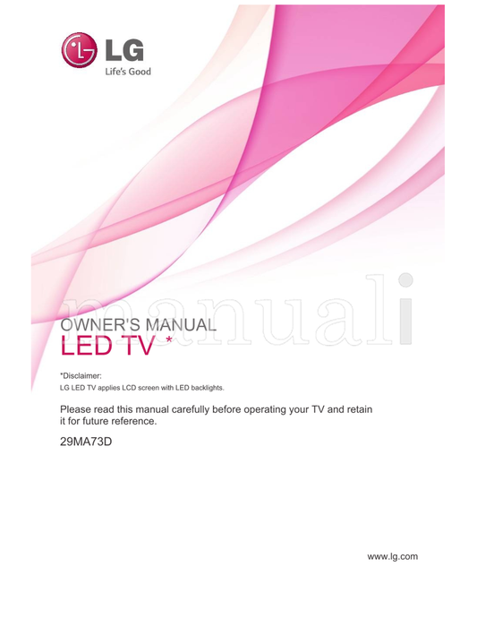 LG 29MA73D (58 pages) TV Operating Manual