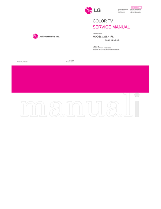 LG MFL37794459 CW62C 29SA1RL 29SA1RL-T1 (23 pages) TV Service Manual