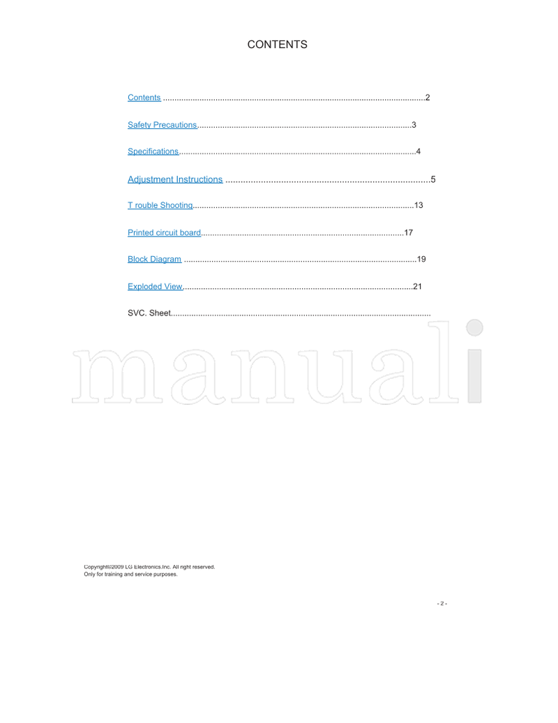 LG MFL37794461 CW62C 29SA2RL RLX-T1 (23 pages) TV Service Manual