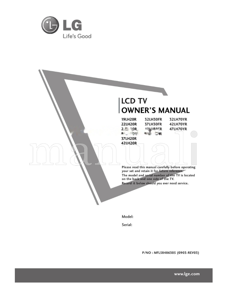 LG 323000 (120 pages) TV Operating Manual