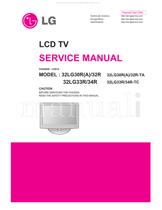 LG LP81A 32LG33R 32R-TA 34R-TC (24 pages) TV Service Manual