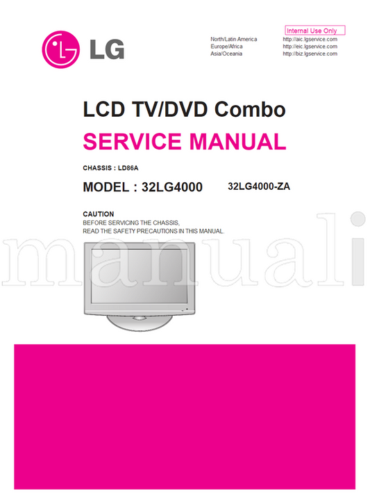 LG LD86A 32LG4000 32LG4000-ZA (28 pages) TV Service Manual