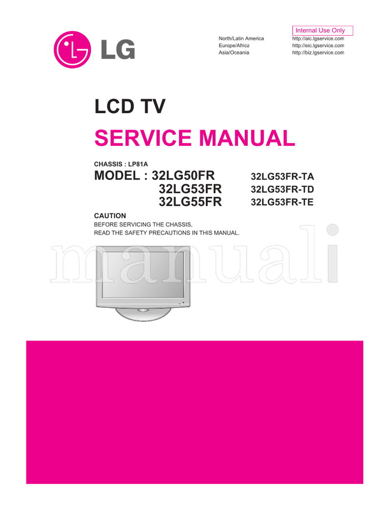 LG LP81A 32LG50FR 32LG53FR 32LG55FR 32LG53FR-TA 32LG53FR-TD (24 pages) TV Service Manual