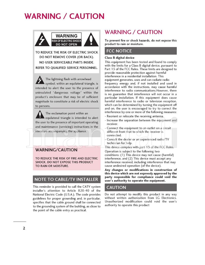 LG 820-40 (207 pages) TV Operating Manual