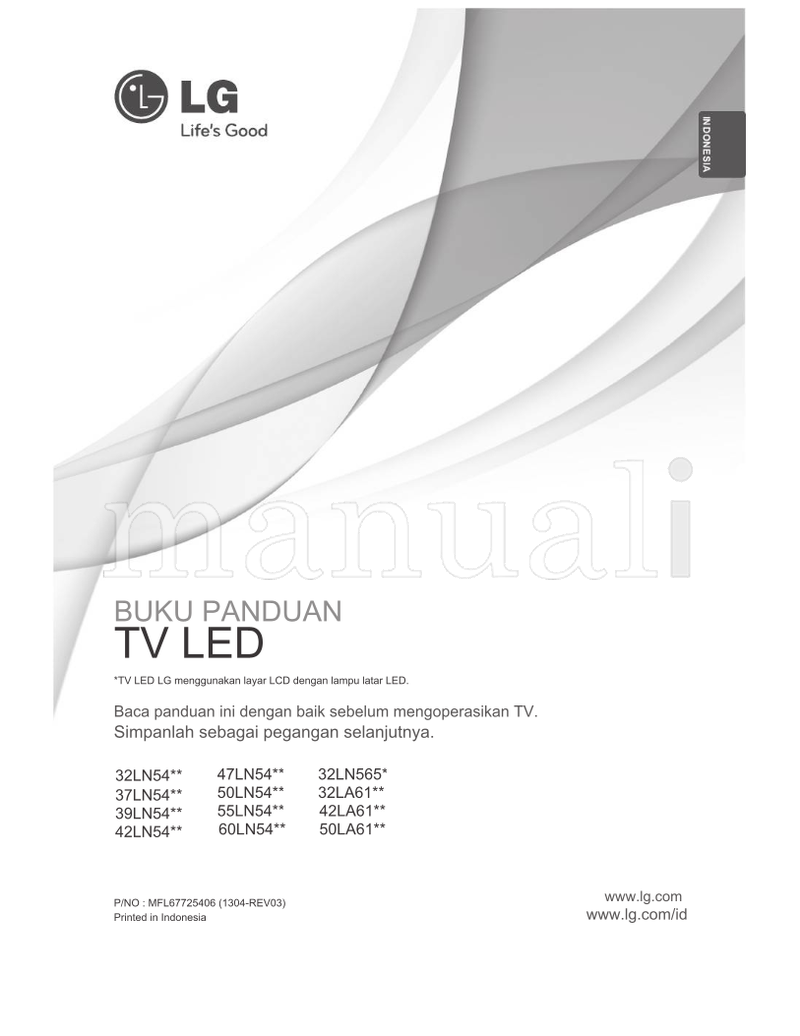 LG 47LN54** 32LN54** 50LN54** 37LN54** 55LN54** 39LN54** (72 pages) TV Operating Manual