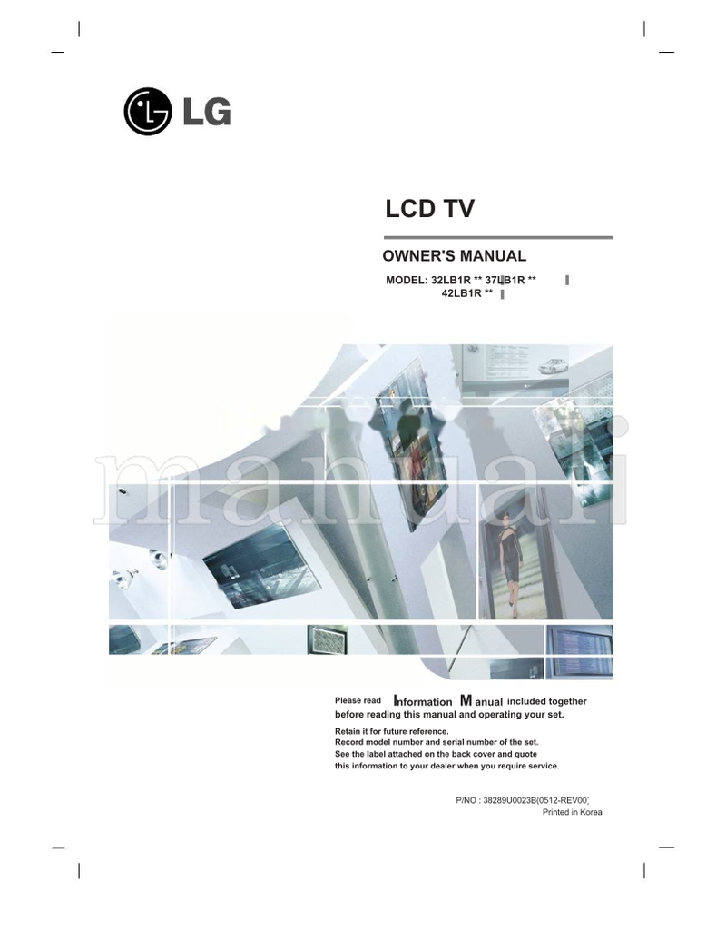 LG 32LB1R 37LB1R 42LB1R (64 pages) TV Operating Manual